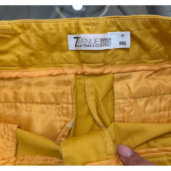 New York & Company Womens 7th Avenue Design Studio Yellow Pants Size 10 - Picture 3 of 6